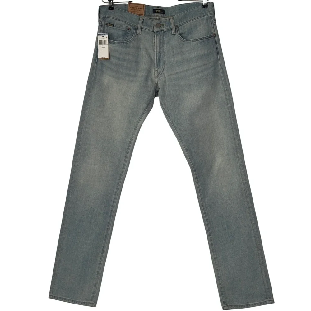 Polo Ralph Lauren Varick Slim Straight Stretch Jeans Light Wash 32x34 NEW